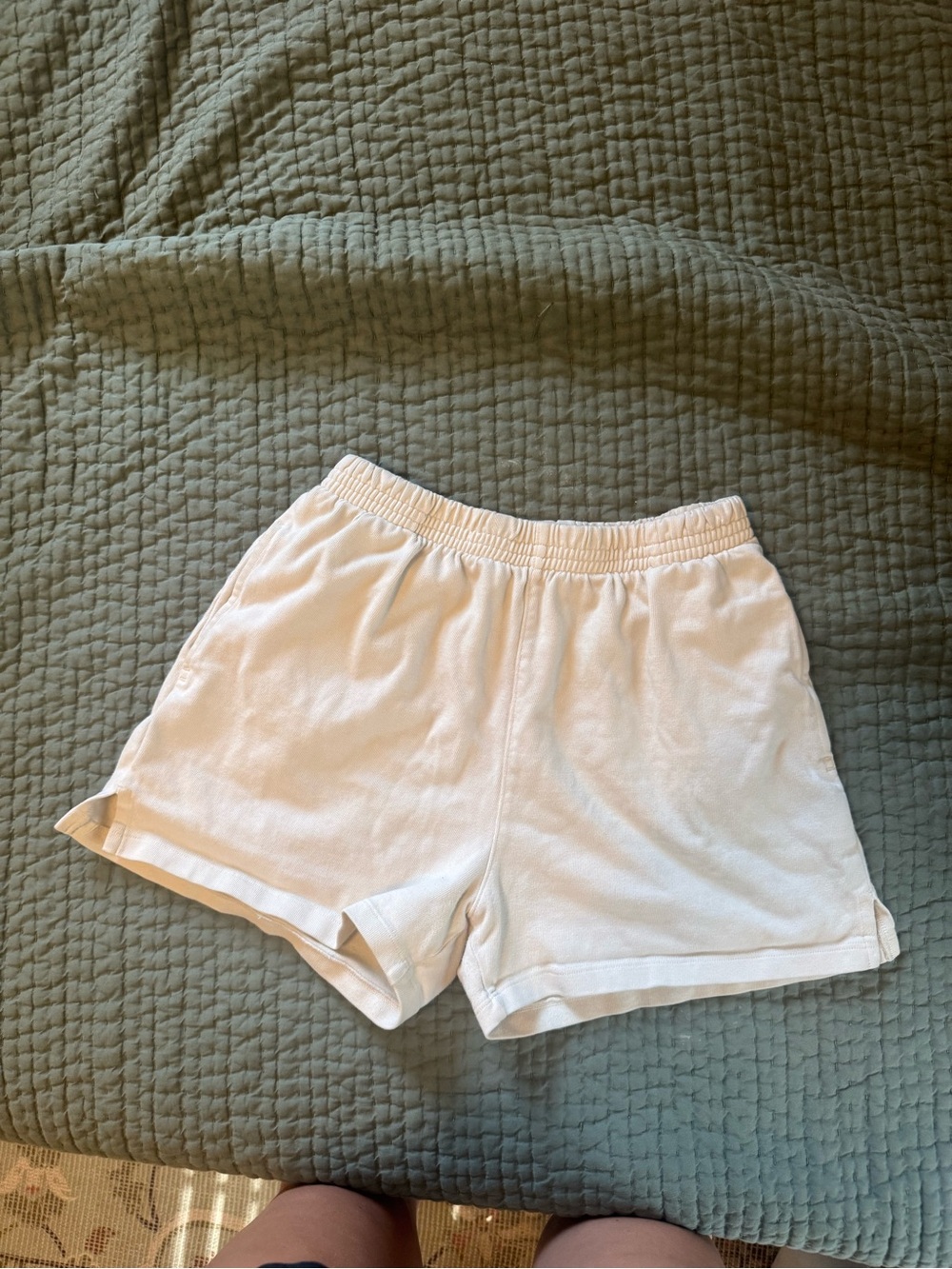 Brandy Melville Cream Elastic Waist Shorts